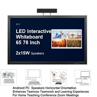 Pizarra interactiva LED de 65 75 86 pulgadas con altavoces de 2x15W Orientación horizontal Montaje en pared para enseñanza en casa Conferencias Reuniones de Zoom