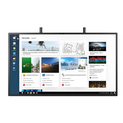 Pizarra interactiva LED con Android 14, táctil infrarrojo ultra fino y cámara y micrófono opcionales para escuelas y reuniones