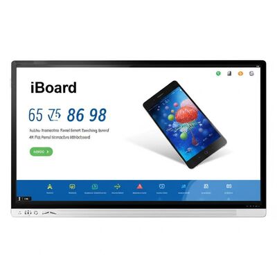 IBoard 55-98 pulgadas Interactivo Whiteboard Smart Tablero de enseñanza con pantalla 4K HD Sistema dual Windows y Android Vidrio templado anti-reflejo