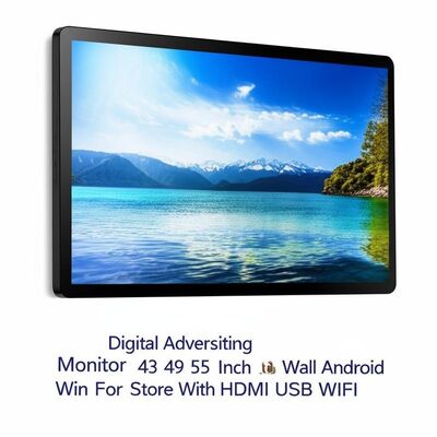 Monitor de anuncios digitales de 32 pulgadas, pantalla táctil de pared con sistema operativo Android PC para tiendas y hoteles de aeropuertos