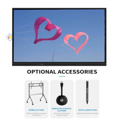 Panel plano interactivo IBoard Factory Android 9.0 con 50.000 horas de vida útil y 40 puntos táctiles para una enseñanza mejorada