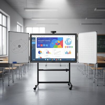 IBoard 4K Display de 75 pulgadas con tableros laterales interconectados Verde Negro Blanco Color Android Sistema Windows Plegable para educación