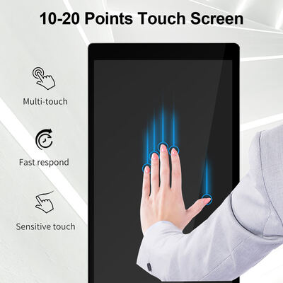 Pantalla Digital Interactiva de Señalización de Piso de Pantalla Táctil Capacitiva Interior de 43 55 65 75 Pulgadas, Pantalla Publicitaria Comercial 4K