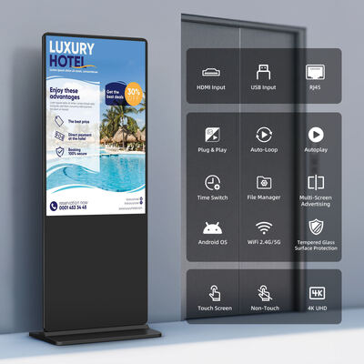 iBoard Stand de piso de 43 pulgadas pantalla táctil LCD vertical pantalla de publicidad inteligente de interior pantalla de publicidad de señalización digital reproductor de publicidad