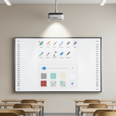 Tablero interactivo de 86 pulgadas con pantalla táctil capacitiva de 20 puntos y visualizador de píxeles de 8 MP para conferencias y educación