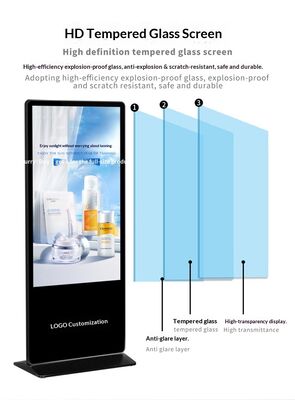 43/55 HD Quiosco de publicidad interior vertical pantalla LCD táctil interactiva señalización digital