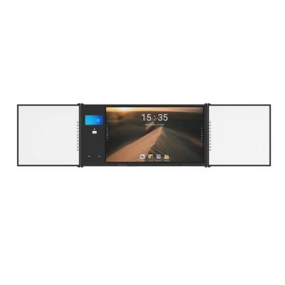 AIO 75 pulgadas panel táctil inteligente Android Win tableros laterales con cámara de micrófono móvil Stand para reuniones universidad