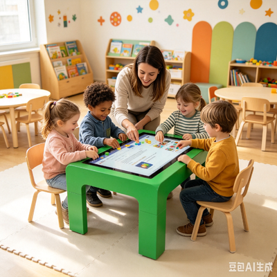 Mesa interactiva táctil Mesas inteligentes con pantalla táctil para niños de 43 pulgadas