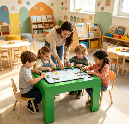 Mesa interactiva táctil Mesas inteligentes con pantalla táctil para niños de 43 pulgadas