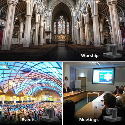 Cámara de conferencias 4K PTZ AI cámara de seguimiento de doble lente