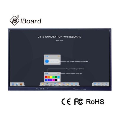 El monitor interactivo de la pantalla táctil de 86 pulgadas moderó el vidrio del AG