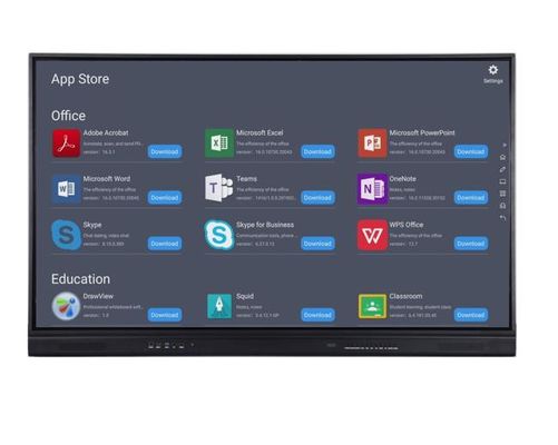 pantalla plana interactiva del tablero elegante de 98 pulgadas con el ordenador de los ops