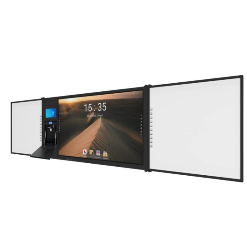 Display de panel plano interactivo de 75 pulgadas Android Windows todo en uno con 20 puntos táctiles 13MP cámara y visualizador de 6Mic