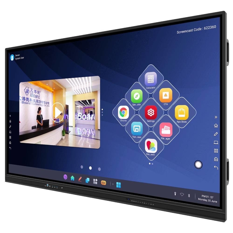 Última pantalla táctil interactiva Monitor de 75 pulgadas para Educación Display corporativo