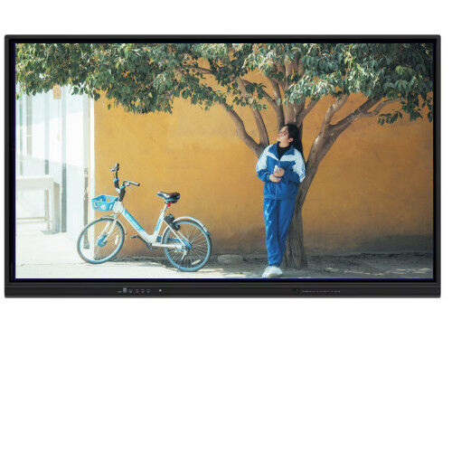 Panel plano interactivo inteligente de 65 pulgadas con resolución 4K y pantalla multitáctil para escuelas y conferencias