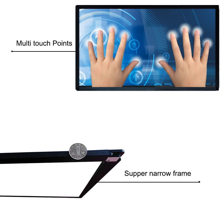 China Factory iBoard 32 43 55 Pulgadas Infrarrojos Toque 10 Puntos Cuadro Open Overlay para pantalla de televisión monitor de video equipo de educación de pared