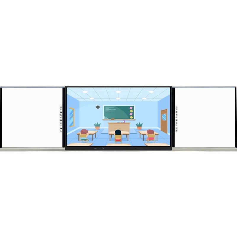 75 86 98 pulgadas tipo ABA panel táctil inteligente inteligente con tableros laterales Android PC sistema de micrófono de cámara todo en uno para la enseñanza de equipos de zoom reunión con el software wifi