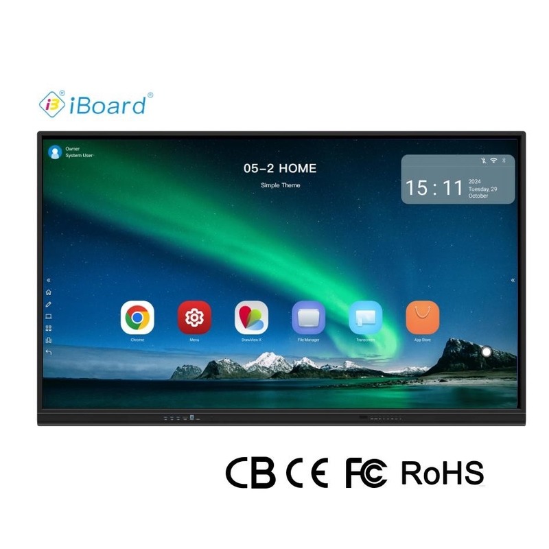 CIboard 65 pulgadas Smart TV monitores Blackboard Interactivo panel plano pantalla táctil con todo en una computadora de equipo de reunión