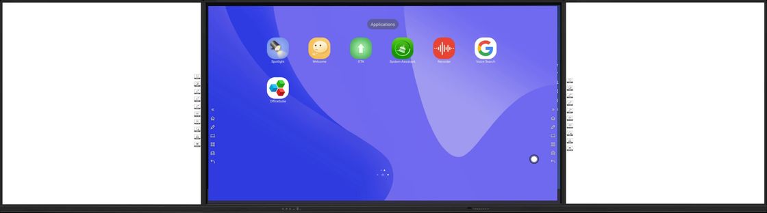 iBoard Factory Android 14 8+128G Panel plano interactivo con alto contraste 1200:1 y velocidad del cursor 100 puntos/S 20 puntos de contacto compatibles con pantalla compartida Tabla blanca interactiva