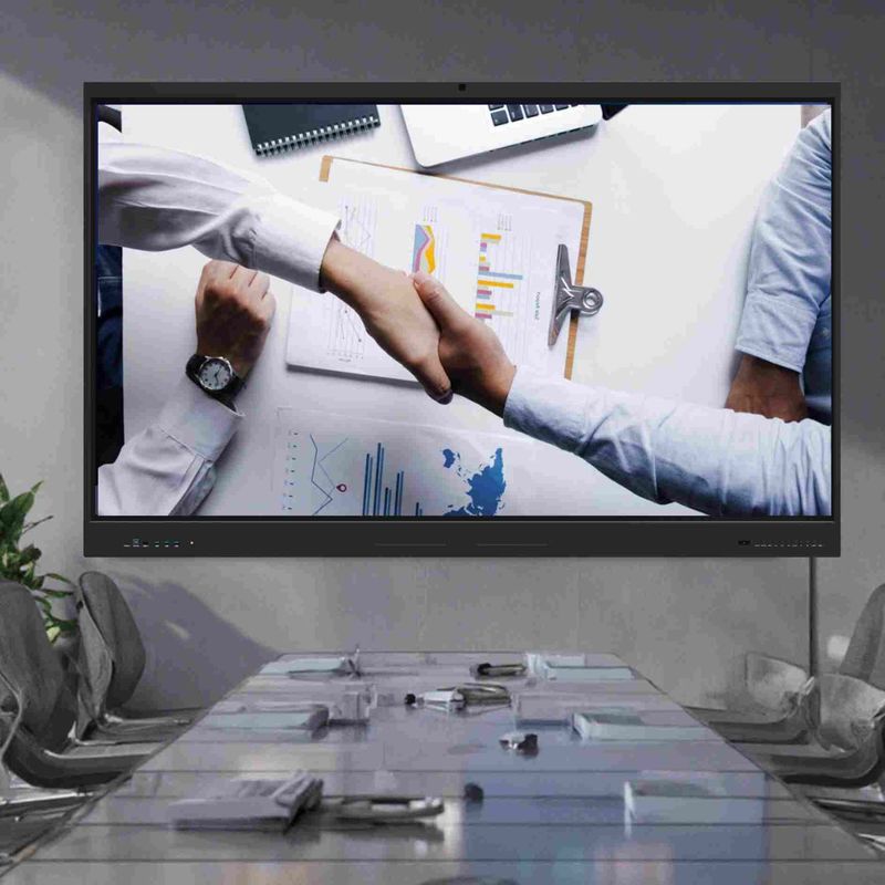 65 inch Touch Screen Smart Board Interactive Display Panel with Integrated Camera and Microphone for Remote Education E-Learning Training center Video Meetings & Digital Collaboration