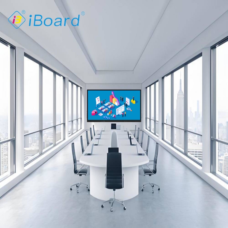 Pantalla plana interactiva de 98 pulgadas 4K UHD con pantalla táctil inteligente y función de proyección AI, pizarra inteligente para sala de reuniones