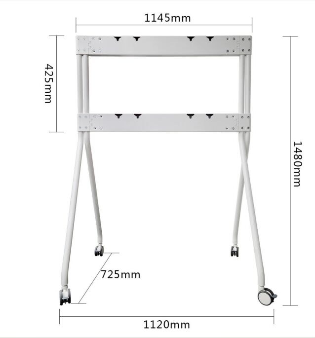 Soporte de TV móvil de aluminio con capacidad para 200 kg y ruedas para pizarras interactivas de 55 a 110 pulgadas