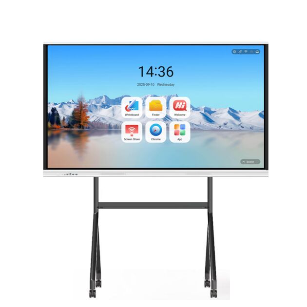 Pizarra interactiva de 75 pulgadas con resolución 4K y pantalla táctil inteligente multitáctil de 20 puntos para educación y reuniones