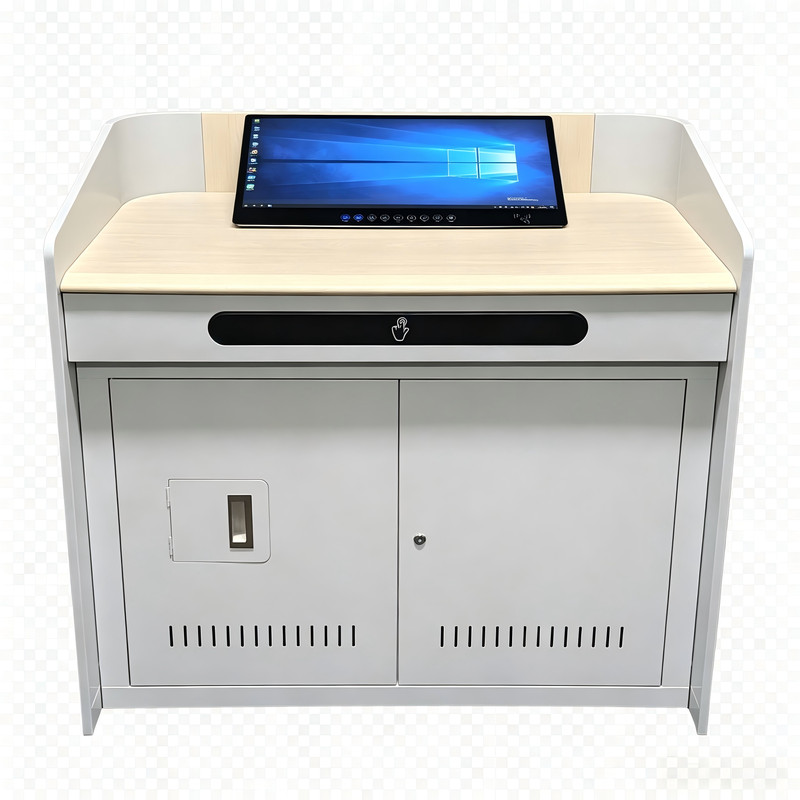23.8 Pulgadas Podio Digital Mesa Táctil Escritorio Gabinete Para Enseñanza en Aula Reunión de Oficina