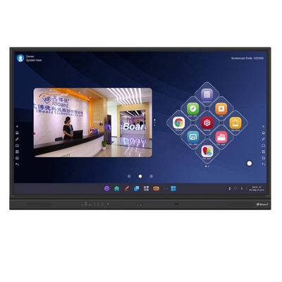 Tableros inteligentes de 98 pulgadas interactivos de panel plano para pantallas de oficinas escolares