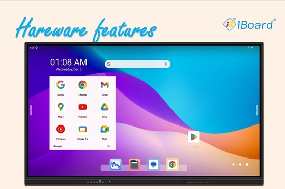 Monitor de pantalla táctil interactivo certificado por Google EDLA con sistema y software de escritura Android 13