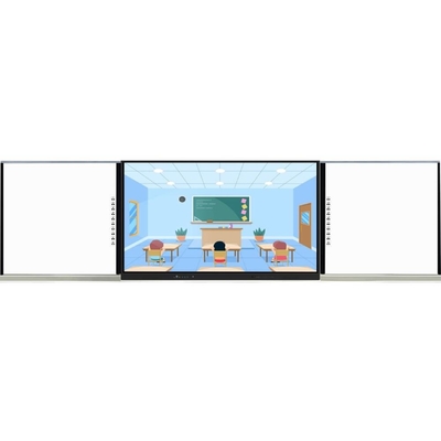 75 86 98 pulgadas tipo ABA panel táctil inteligente inteligente con tableros laterales Android PC sistema de micrófono de cámara todo en uno para la enseñanza de equipos de zoom reunión con el software wifi