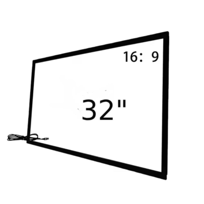 Cuadro abierto IR 19 32 55 65 pulgadas cuadro táctil opcional con vidrio templado y cable de conexión USB para aplicación de monitor de televisión de señalización de tótem de quiosco