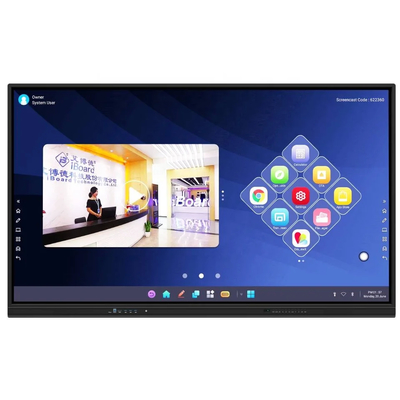 Display interactivo de panel plano con alta relación de contraste y sensor de luz para conferencias