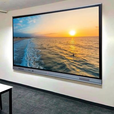 Panel interactivo de 65 pulgadas para presentaciones con rendimiento, Wifi, Bluetooth, software de pizarra integrado para aulas y salas de reuniones, color de gabinete blanco/negro