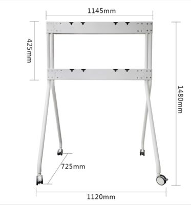 Soporte para pizarra interactiva de aluminio con soporte móvil, carro y ruedas para monitor de TV de 55 a 110 pulgadas opcional