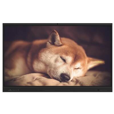 Panel plano interactivo 65 75 86 pulgadas Android 14 15 8+128G RAM y almacenamiento Wifi BT Whiteboard Software de reuniones altavoz incorporado cámara opcional micrófono soporte móvil con puertos HDMI USB para oficina escolar