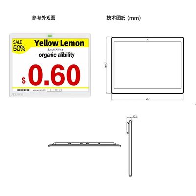 Supermercado E-Ink Display precio etiqueta 4 color etiqueta electrónica de estantería